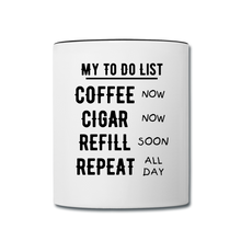 Load image into Gallery viewer, My Monthly Cigars To Do List Coffee Mug - white/black