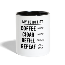Load image into Gallery viewer, My Monthly Cigars To Do List Coffee Mug - white/black