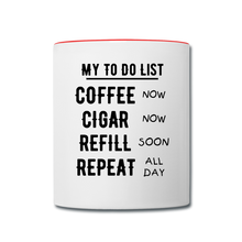 Load image into Gallery viewer, My Monthly Cigars To Do List Coffee Mug - white/red