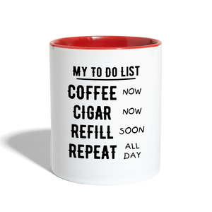 My Monthly Cigars To Do List Coffee Mug - white/red
