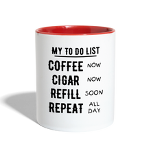 Load image into Gallery viewer, My Monthly Cigars To Do List Coffee Mug - white/red