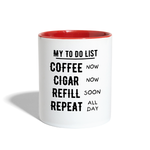 My Monthly Cigars To Do List Coffee Mug - white/red